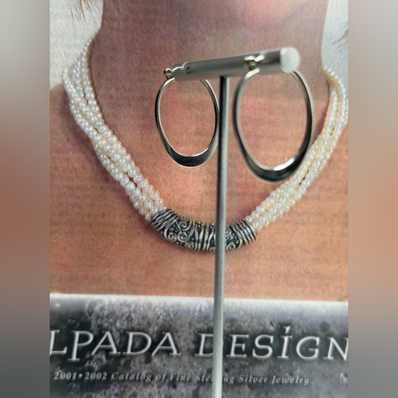 Silpada Vintage HTF Collectible Sterling Silver BACK-TO-BASICS Hoop Earrings - Picture 2 of 10